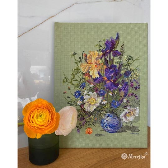Merejka® Irises & Wildflowers Counted Cross Stitch Kit